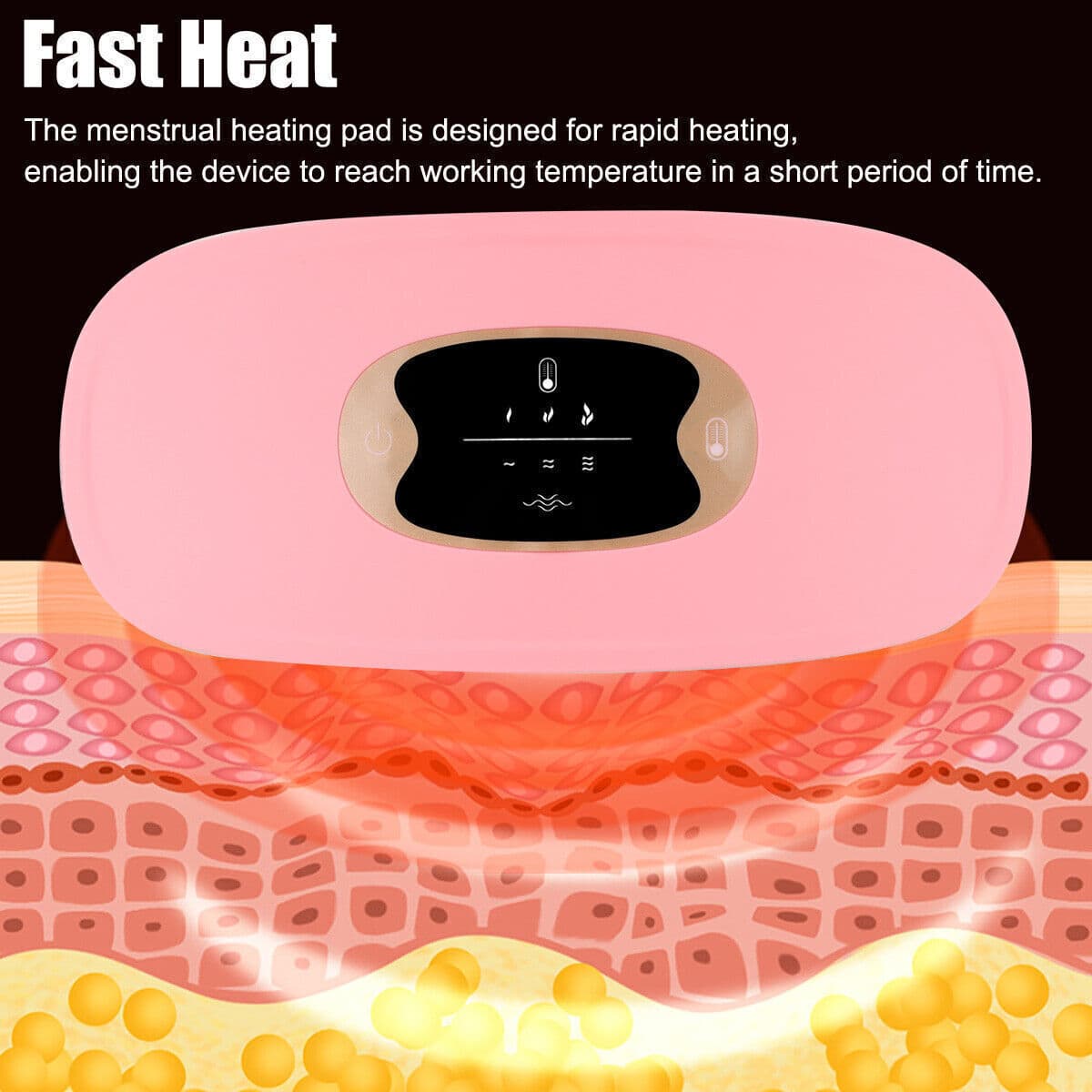 Menstrual Electric Heating Heat Pad Belt for Abdominal Period Pain Relief Cramp 3
