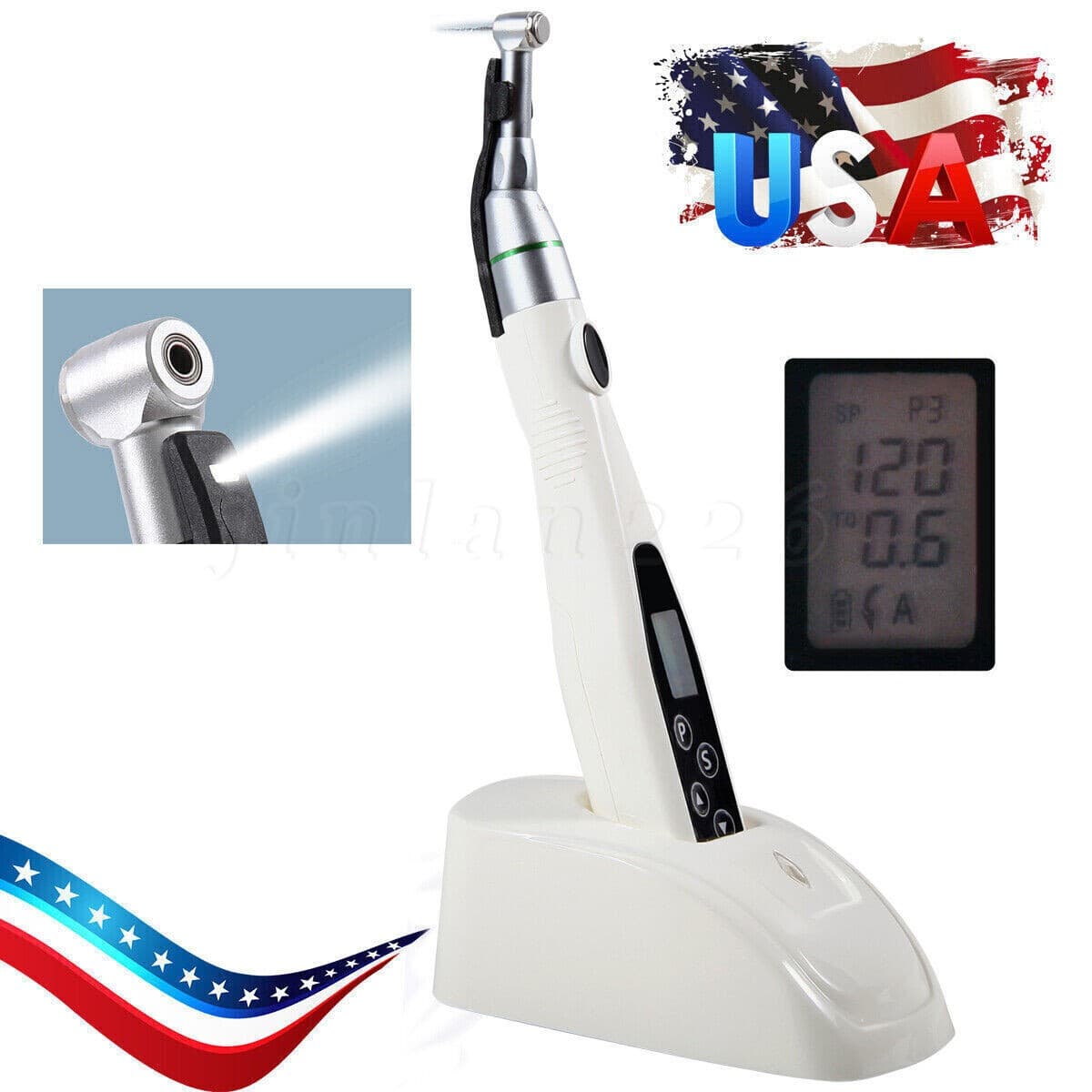 Reciprocating LED Dental Endo Motor 16:1 Root Canal Micromotor Cordless USA