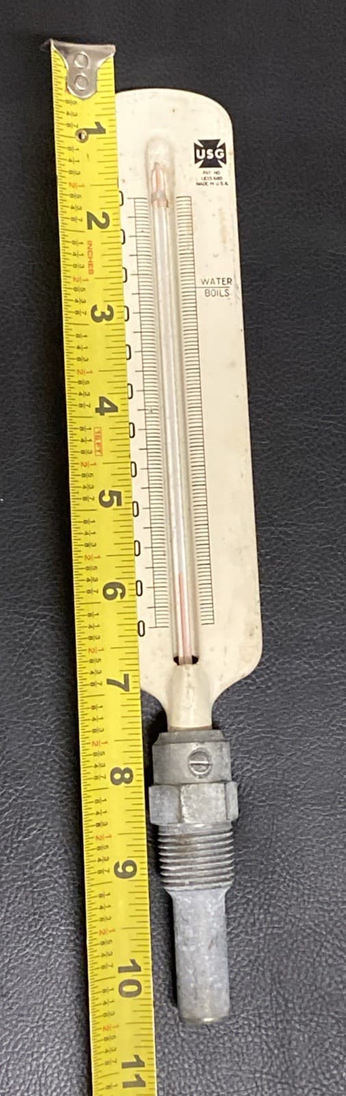 Vintage Hot Water Thermometer USG,   Range 40-260 (B1) 3