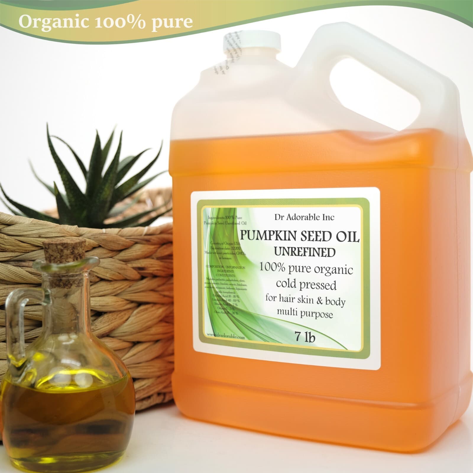 PURE UNREFINED PUMPKIN SEED OIL ORGANIC COLD PRESSED 2 OZ-UP TO 1 GALLON 2