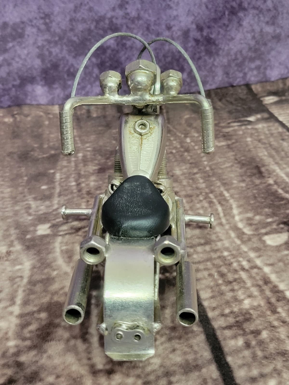 Handmade Chopper Motorcycle Scrape Metal Using Nuts Bolts Bearings Sparkplugs 2