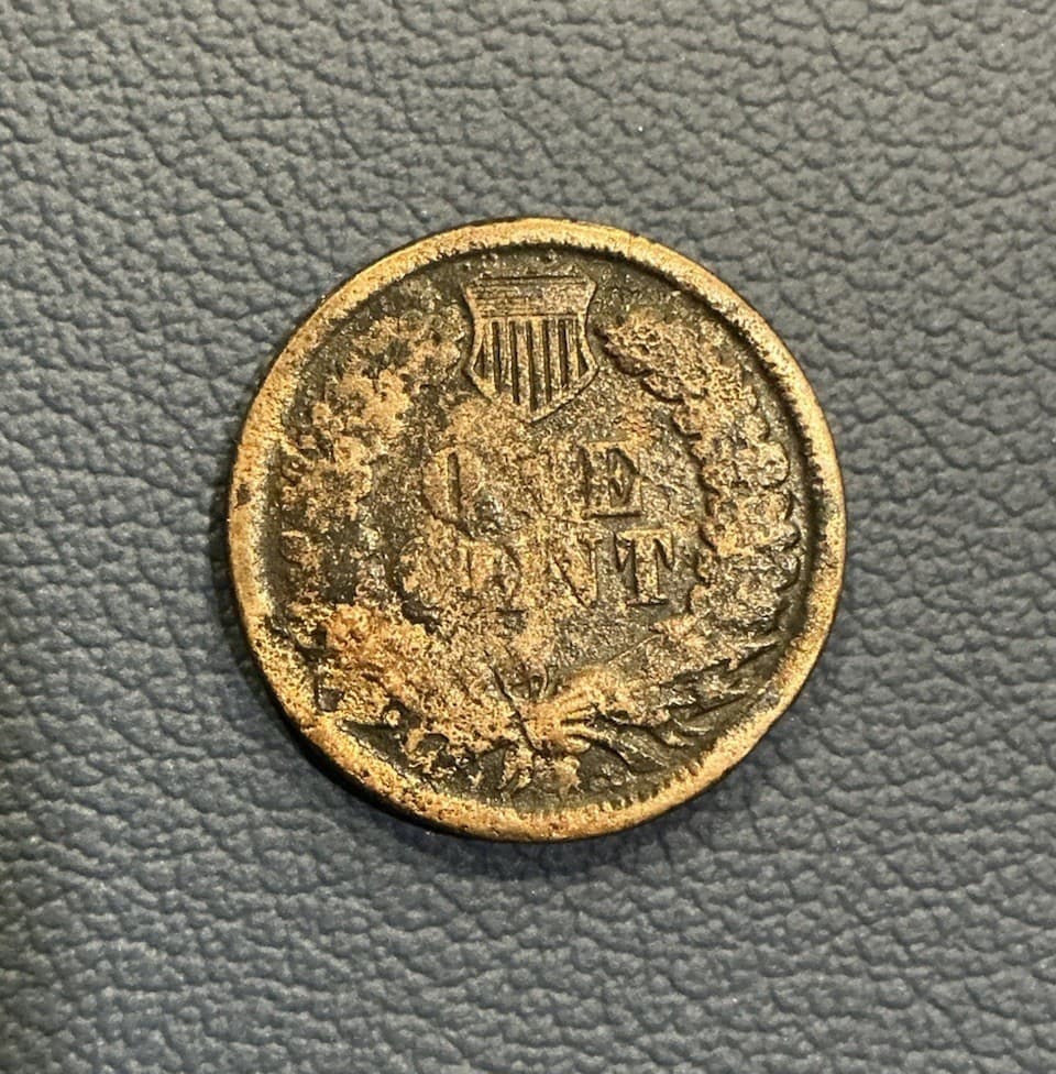 1862 Indian Head Penny - Counter Stamped Coin - Unknown Origin - Better Date 3