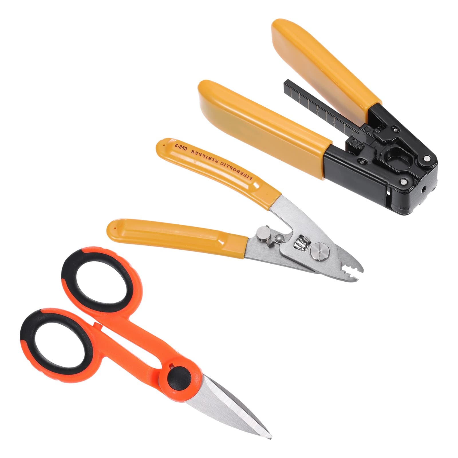 Optical Fiber Tool with Fiber Optic Stripper, Three Hole Stripper, Scissors 3
