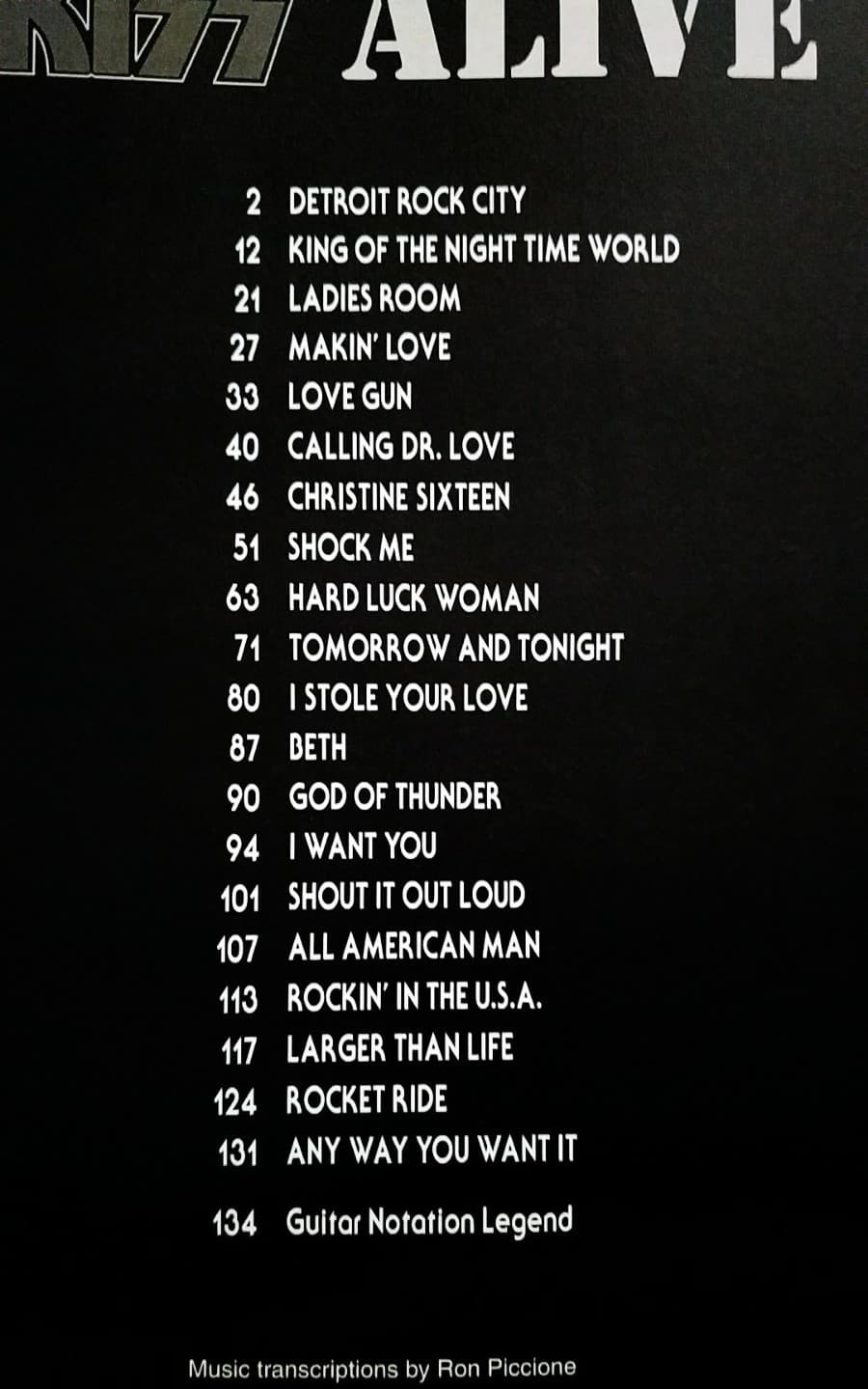 KISS GUITAR TAB / TABLATURE / ***BRAND NEW*** / KISS ALIVE II / KISS SONGBOOK 2