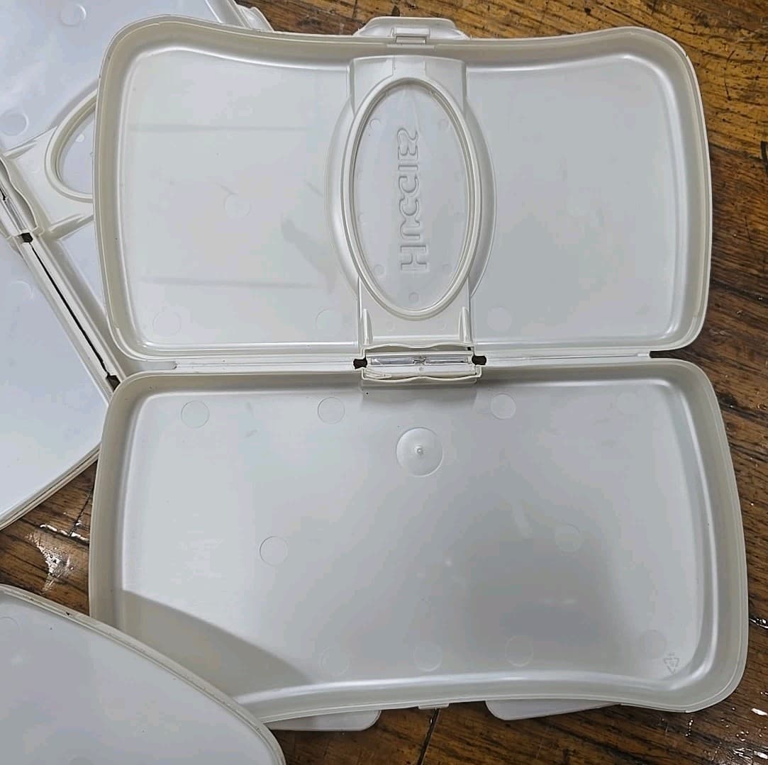 Huggies Baby Diaper Wipes Container Case Travel Size off white  EMPTY Lot Of 3  5