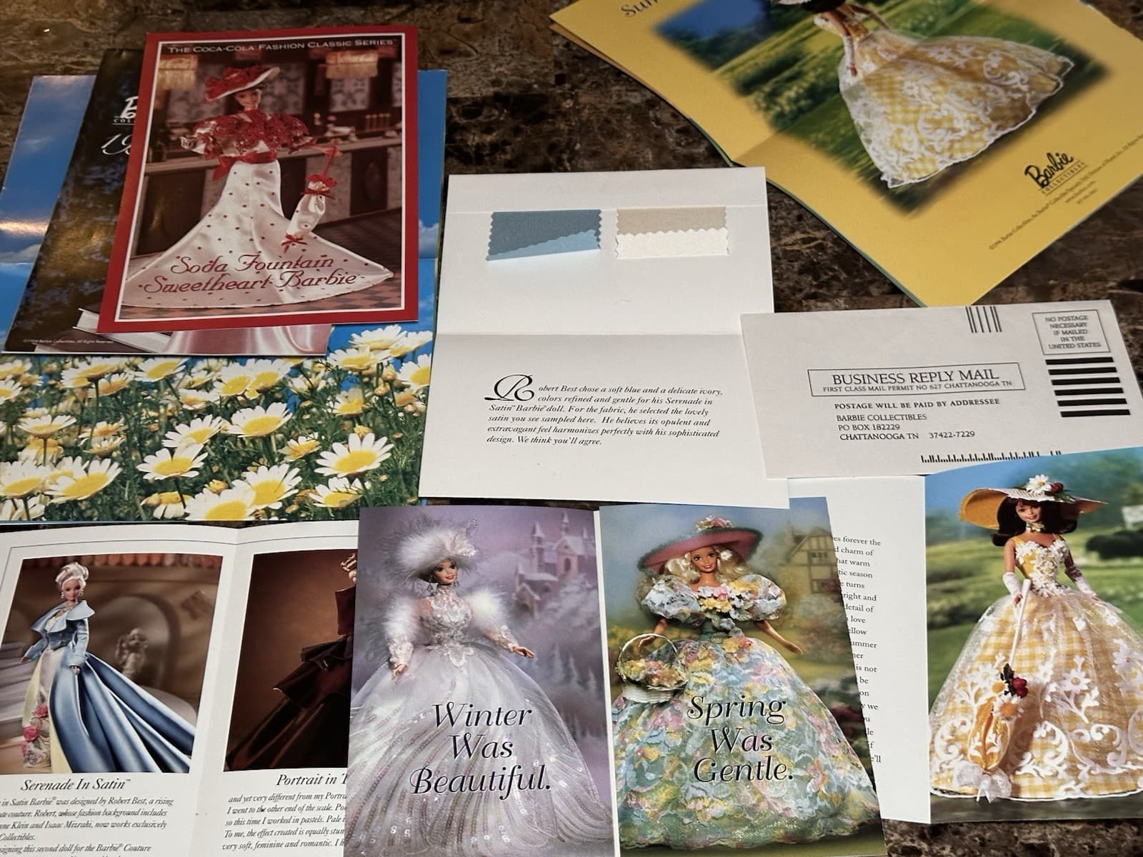 Lot Of 8 Barbie Collectible Doll Catalogs & Posters 3