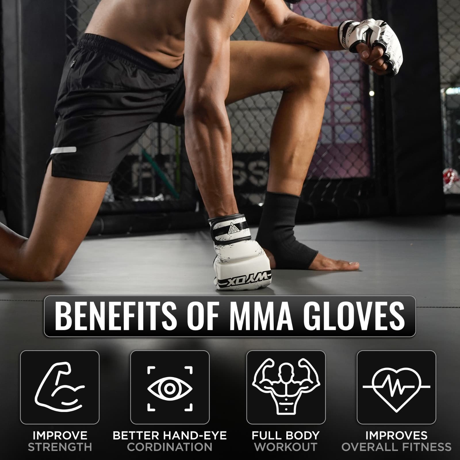 WYOX MMA Glove,MMA Sparring Gloves Men for Kickboxing, Workout Black Friday Deal 5