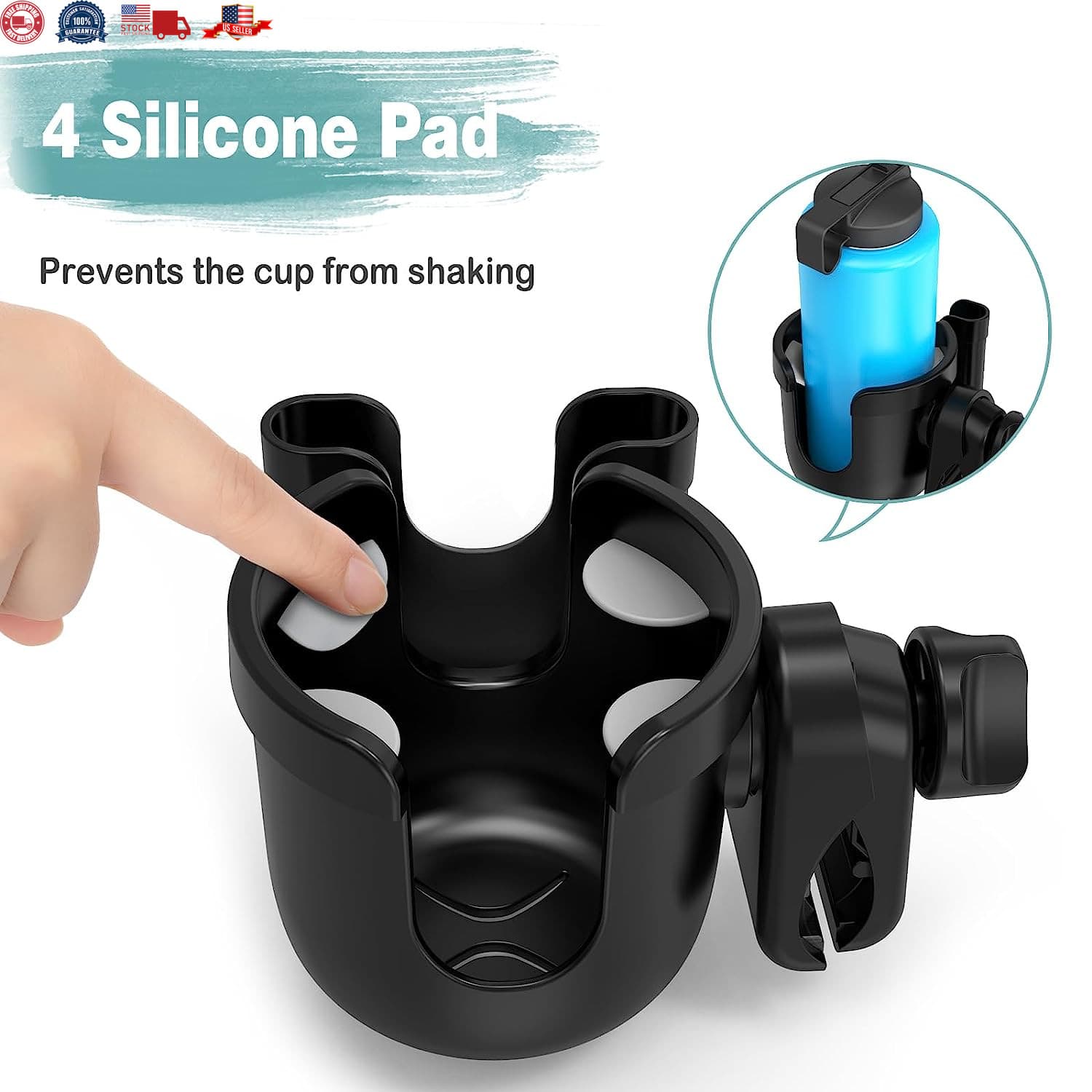 Universal Cup Bottle Phone Holder For Wheelchair Stroller Walker Bike Scooter 5