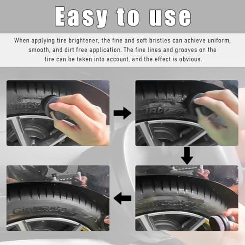 Car Tire Shine Applicator, Portable Wheel Tire Dressing Applicator Brush Black 5