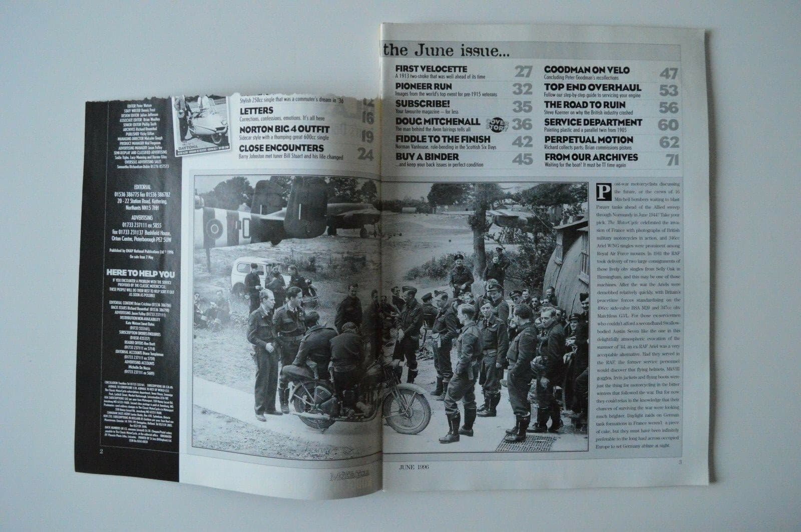 The CLASSIC Motorcycle June 1996 Velocette Rudge Ulster Norton Big 4 Mitchenall 2