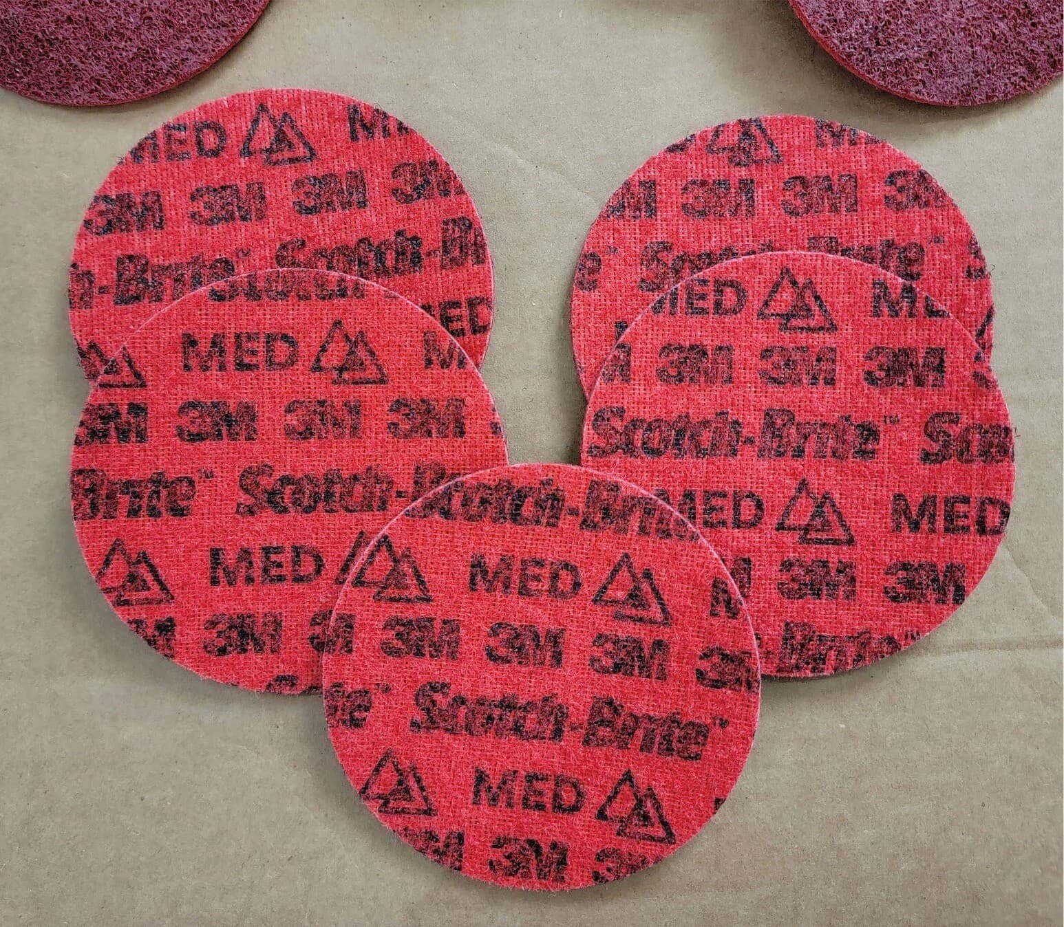 (10) Scotch-Brite 5” Precision Surface Conditioning Disc Hook & Loop Medium 2