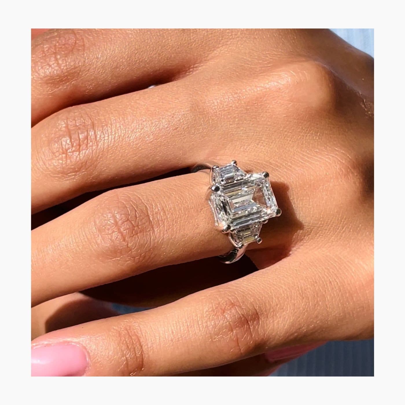 Emerald Cut Diamond Ring F VS1 IGI Certified 6 Ct lab created Platinum 4