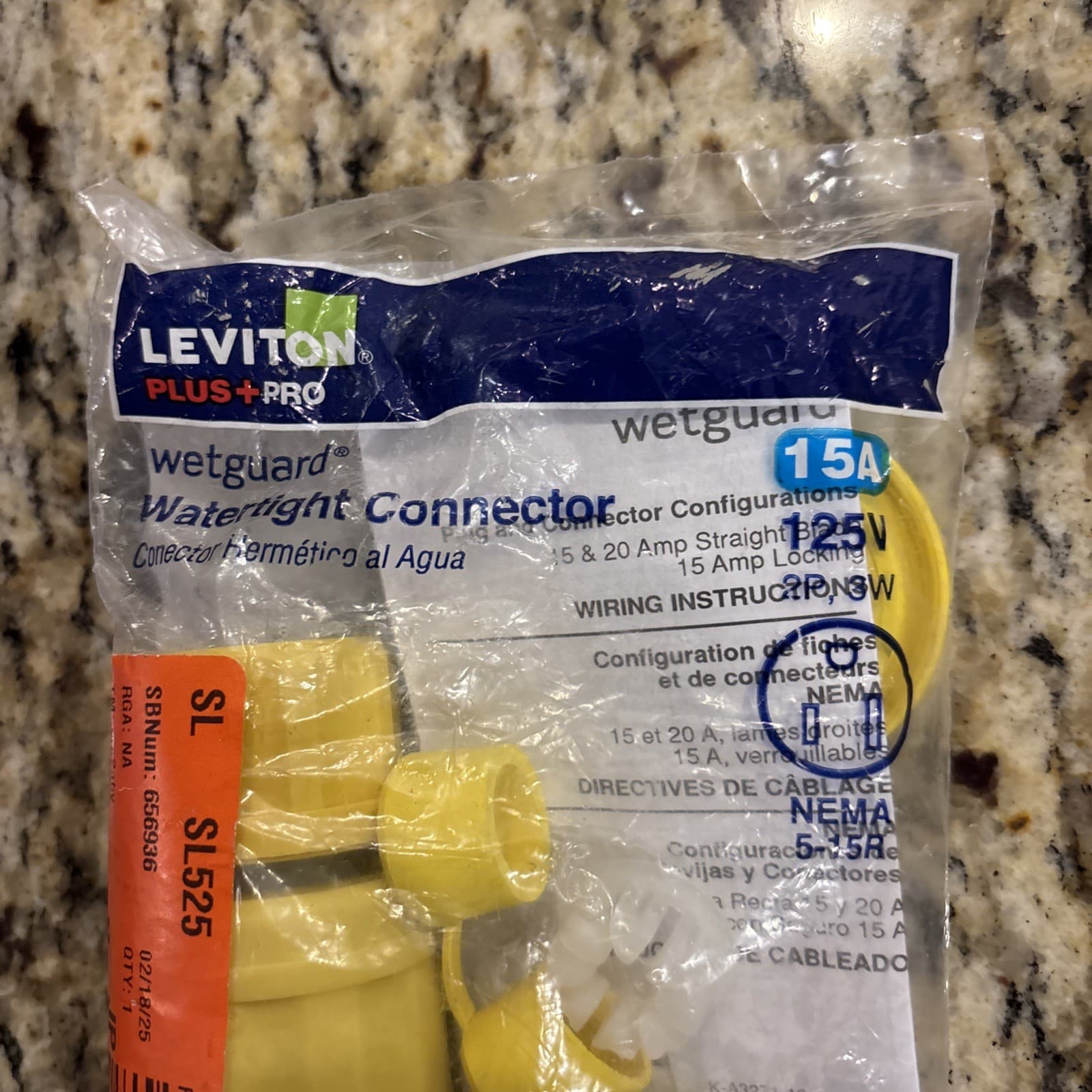 Leviton 15W47 Wet Guard Watertight Connector 2