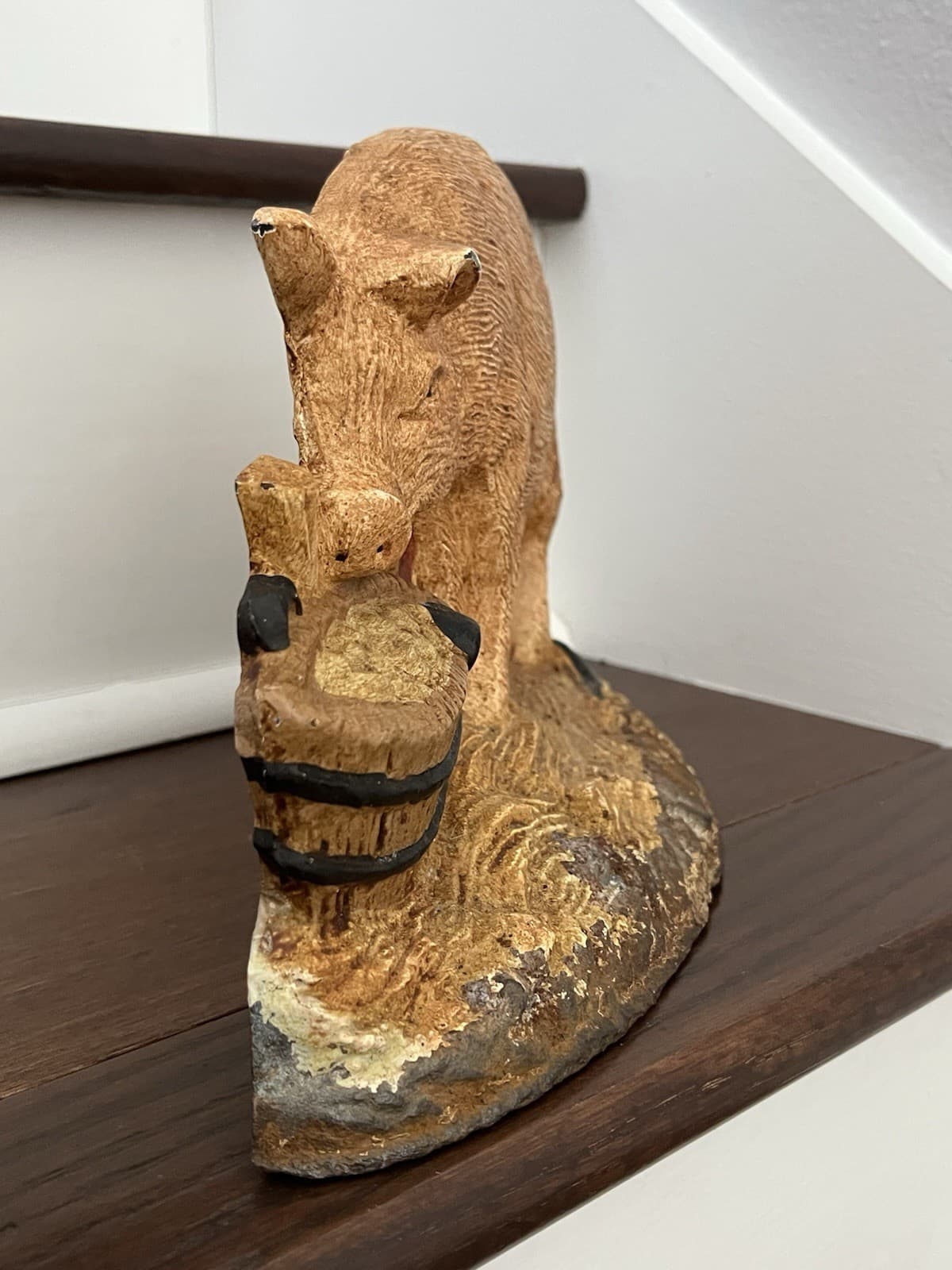 LARGE 11.5" x 7" ANTIQUE VINTAGE IRON PIG DOORSTOP 6