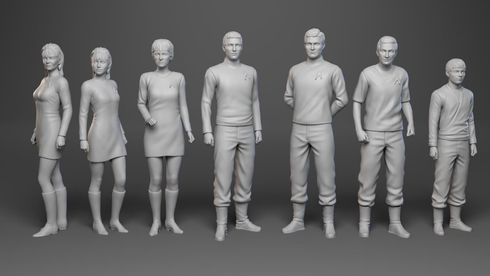 What IF Lost In Space crossover Star Trek - 7 Figure Set 3D Print 1:24 John Don 2