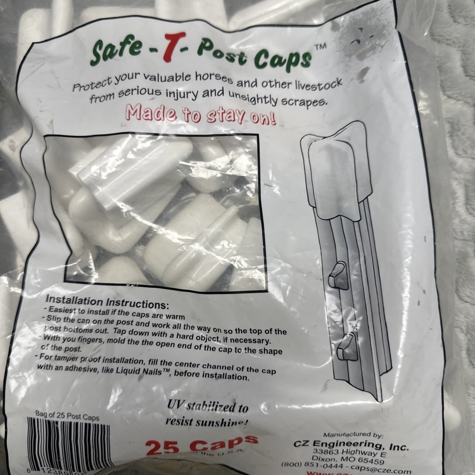 Safe T Post Caps 25 & Top Insulators 10 Electric Fence Zareba 2