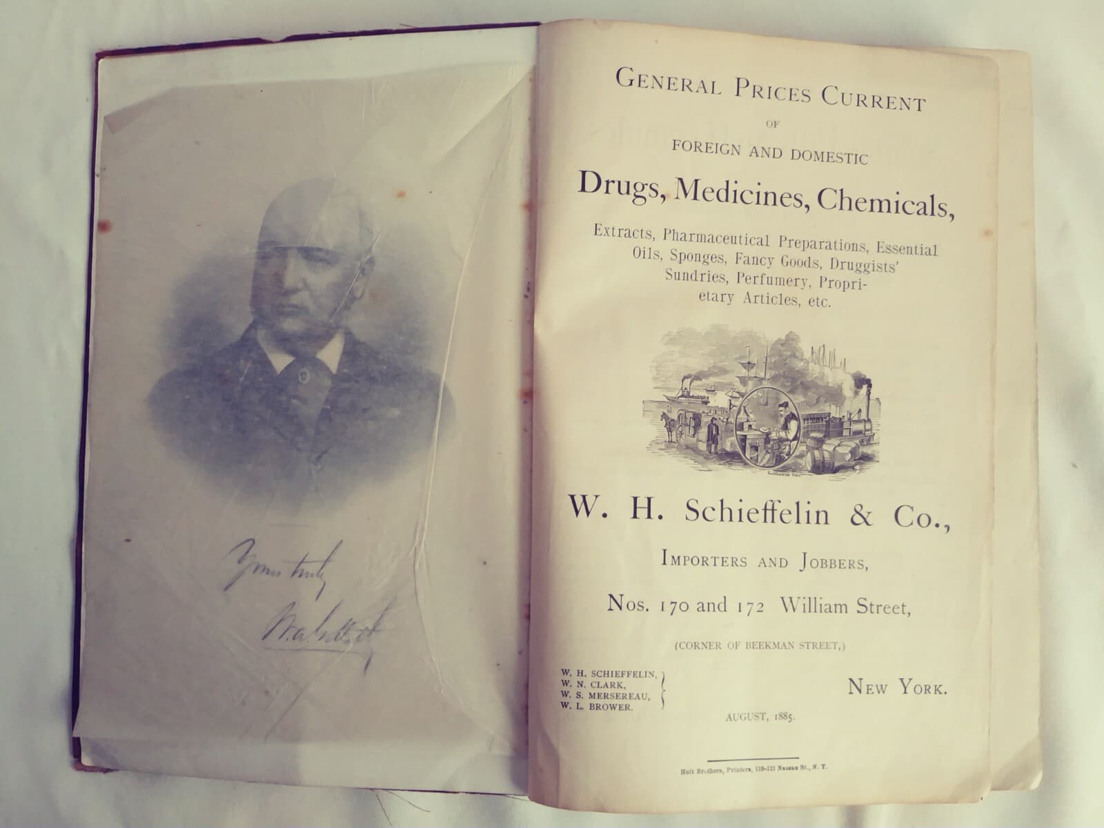 1885 W.H. Schieffelin & Co. Catalog Drugs, Medicines, Chemicals, oils, Pharmacy 