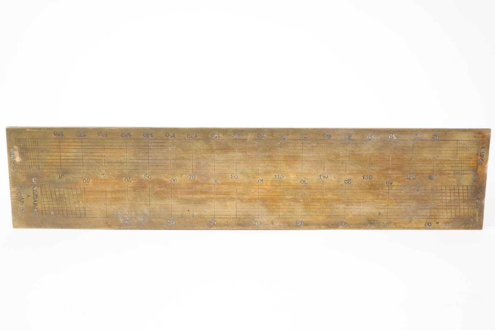 19th century instrument, two brass slide rules, Chalicarne à Eclaron 4