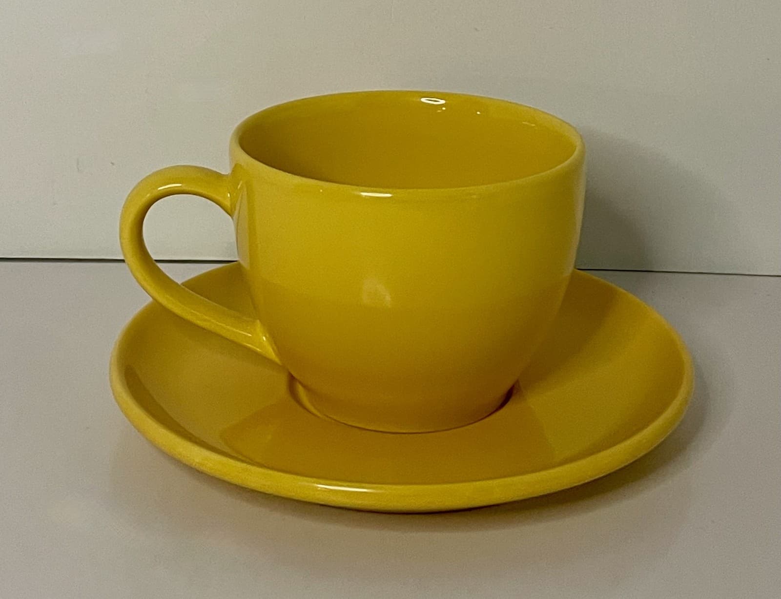 French Delespaul-Havez Jars CHOCOLAT Jumbo Cup and Saucer Set Yellow 3