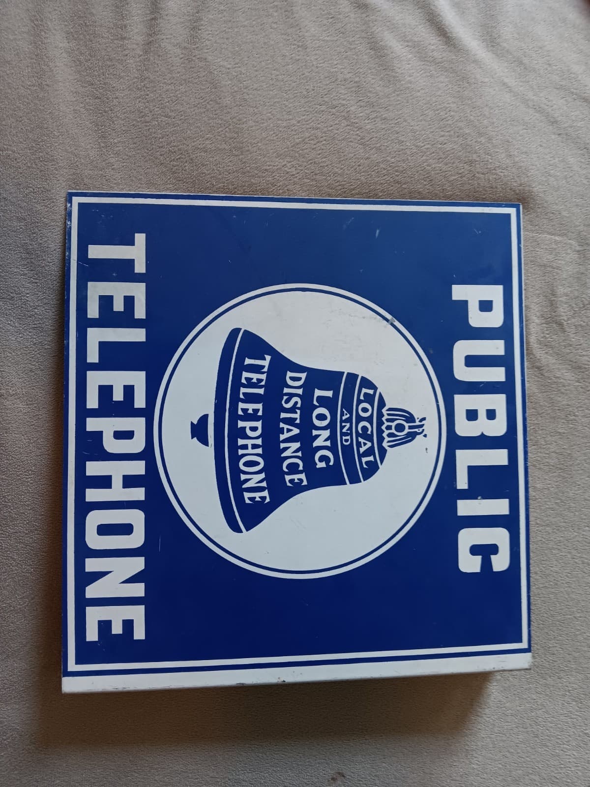 Vintage Bell 🔔  Public Telephone Sign 1950 To 1960.its In Amazing Condition. 2