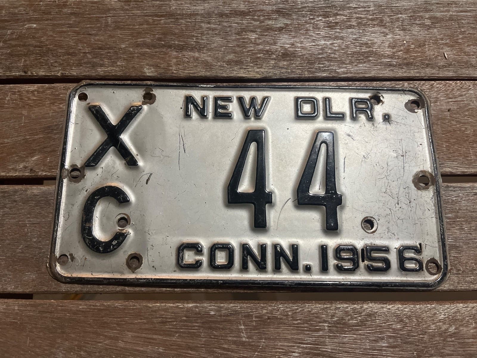 1956 Connecticut New Dealer DLR License Plate XC 44