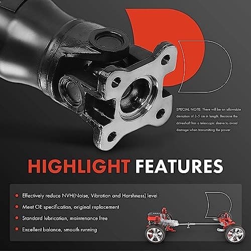  Rear Complete Drive Shaft Prop Shaft Driveshaft Assembly Compatible with Ram  5