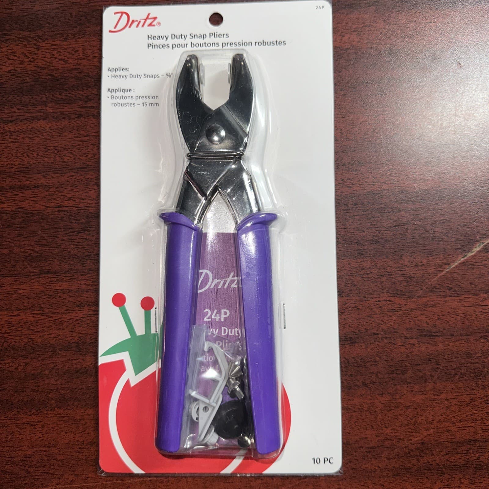 Dritz Heavy Duty Snap Pliers 5/8" snaps Item # 24P New in Package purple western