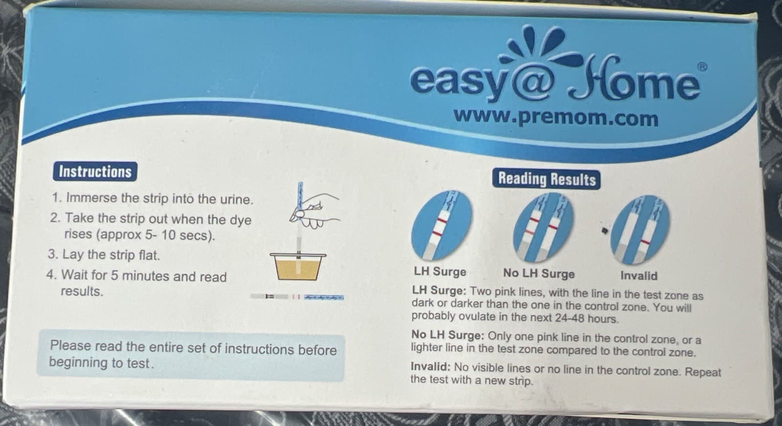 easy@Home. 100 Ct Ovulation Test Strips Exp2007-05-31 2