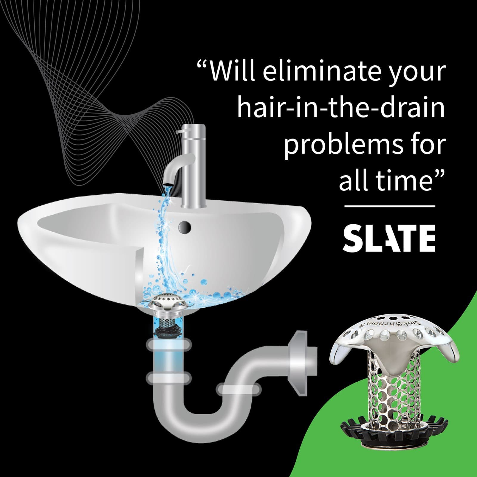 SinkShroom® Ultra Stainless Steel Hair Catcher Drain Protector by TubShroom 6