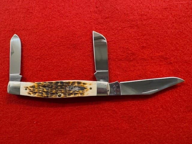 UNCOMMON CASE XX 6375 CV LARGE STOCKMAN, SCRIMSHAWED SCALE (428) 3