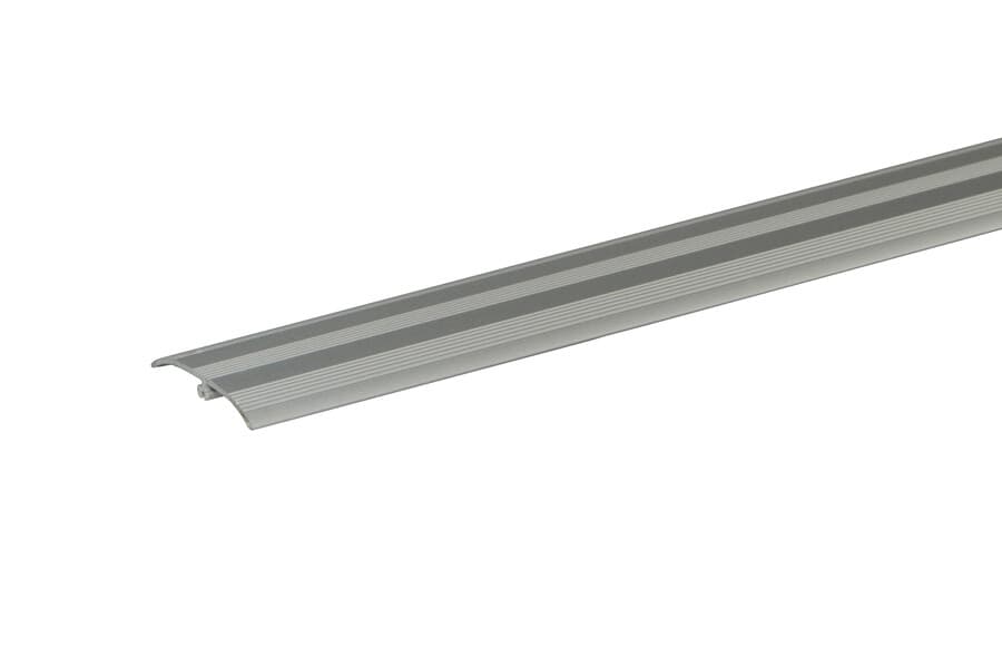 Cezar Anodized Aluminum Push-In Transition Strip, 1/2" W x 3-1/4' L (Silver)