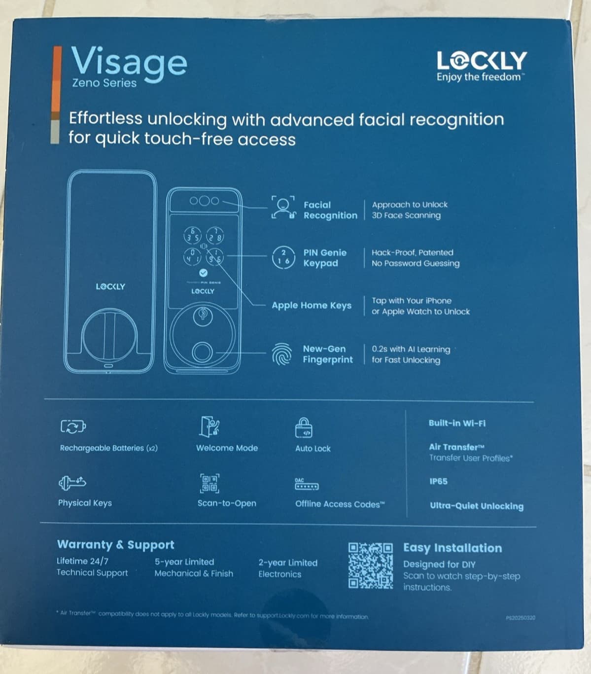 Lockly Visage Zeno Series Smart Lock, Facial Recognition & Fingerprint Keyless 2