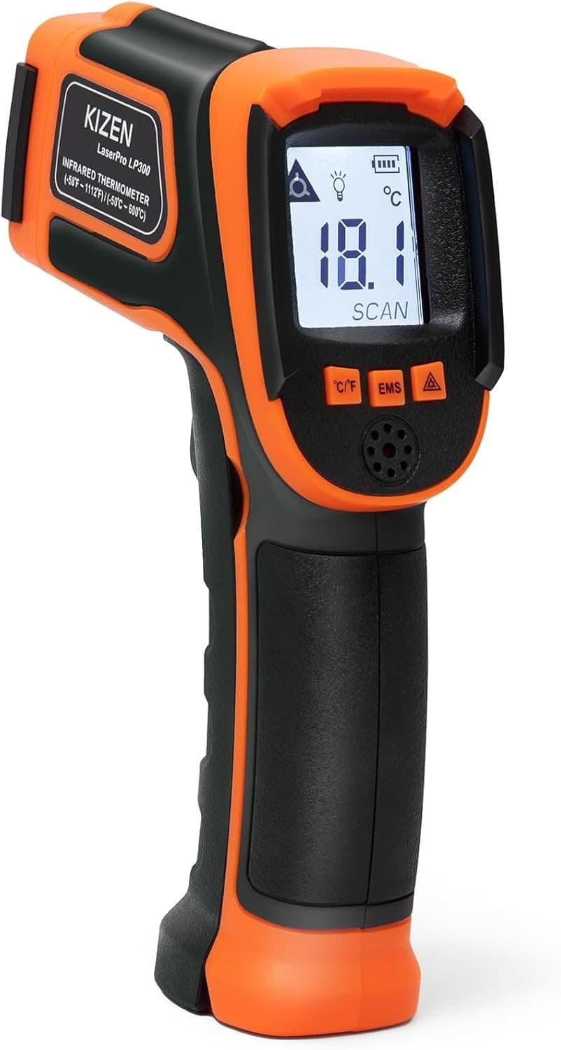 KIZEN Infrared Thermometer LaserPro LP300 Handheld Temperature Gun Orange