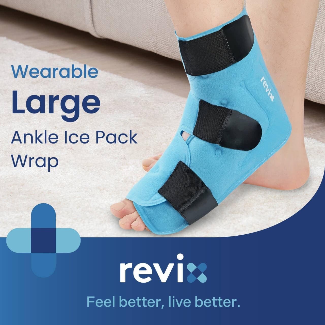 REVIX Large Ankle Ice Pack for Foot Discomfort, Reusable Gel Cold Pack with C... 2
