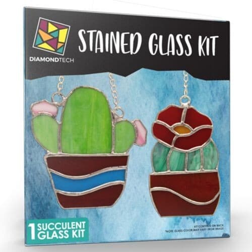 Studio Pro Pre-Cut Stained Glass Kit Succulents Make Your Own Stained Glass Art