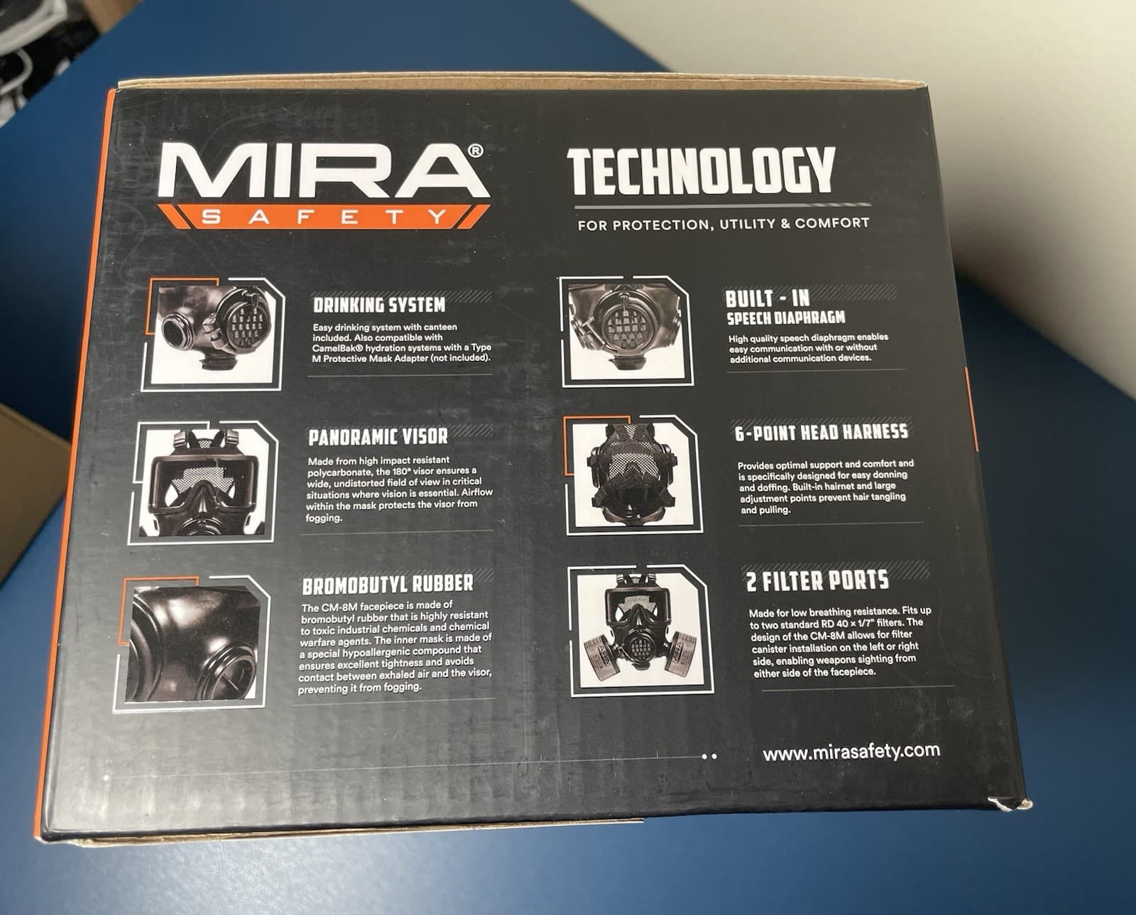 MIRA Safety Tactical Gas Mask w/ Drinking System And 2 Filters - Black (CM8M) 4