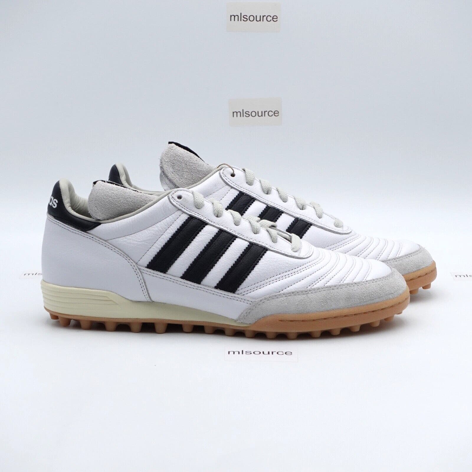 Size 10.5 Men's adidas Mundial Team Leather Soccer Turf Shoes JI3994 White/Black 3