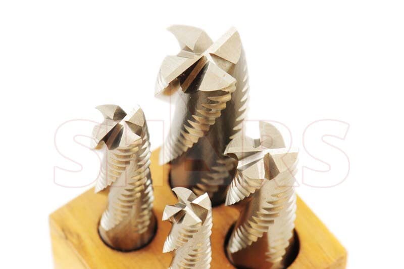 Shars 1/4"-1/2" M2AL 4 Flute Roughing Square End Mill 4 PCS Set New P} 3