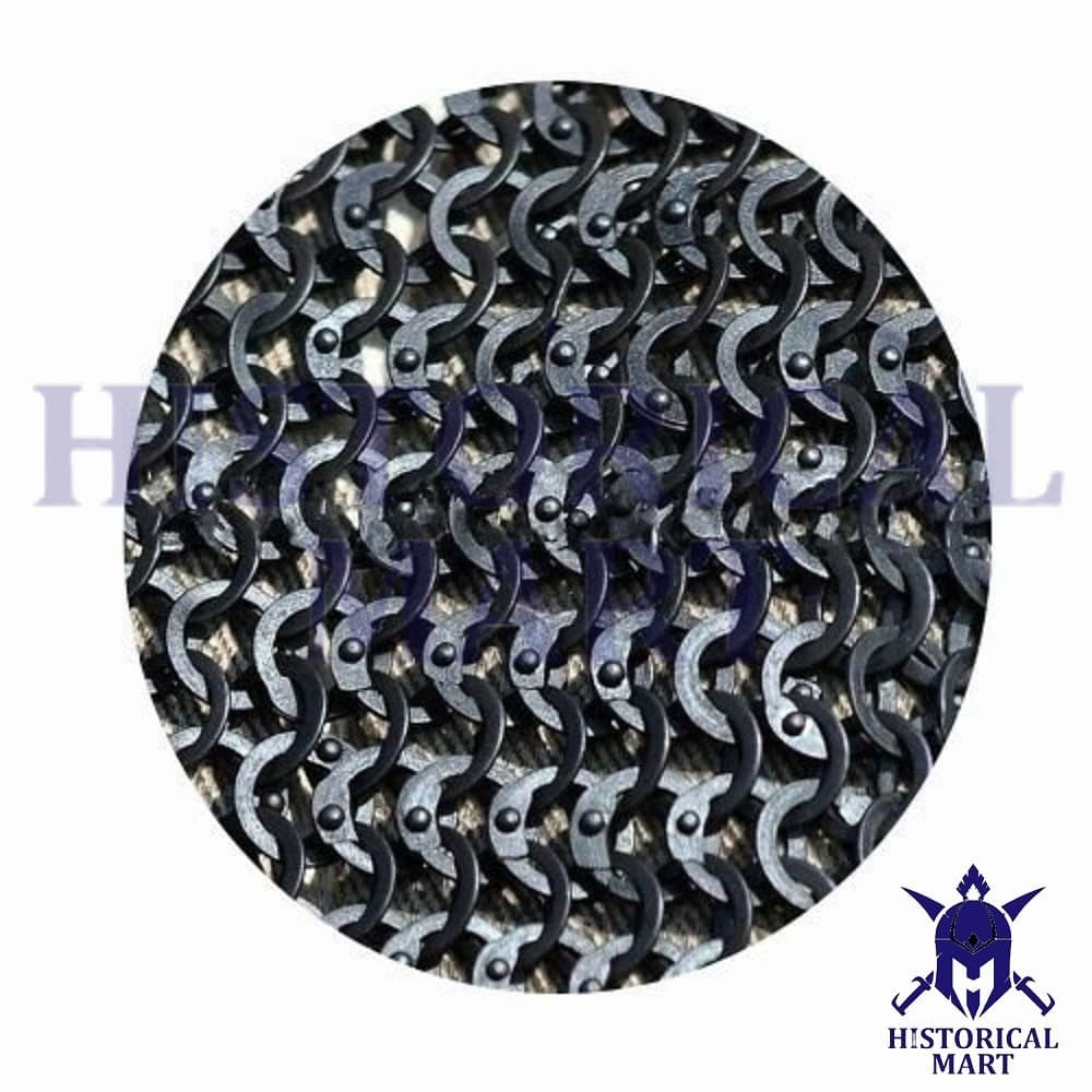 Butted 10mm Ring Mild Steel Chain ‎Mail Shirt (Short Sleeve) Black Finish 4
