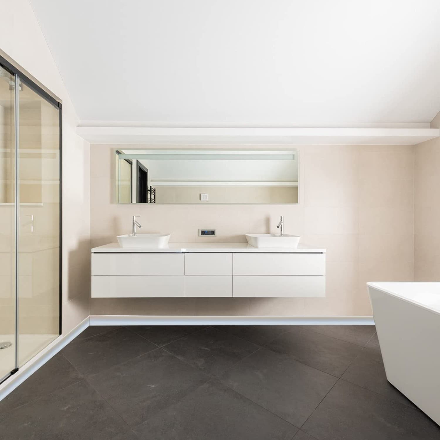 78 Inches Water Barrier for Sink, Shower Threshold Water Dam Barrier, Silicon... 2