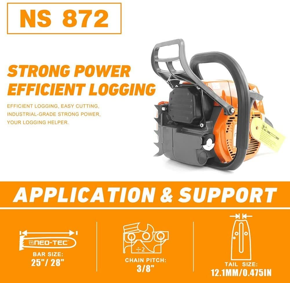 72cc Chainsaw Gasoline Power with 20'' Guide Bar Saw Chain Compatible with MS381 3