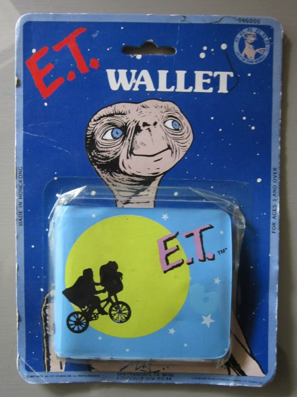 Orig. #140000 Vintage E.T. Blue Wallet by Aviva ent. Universal Studios Hong Kong