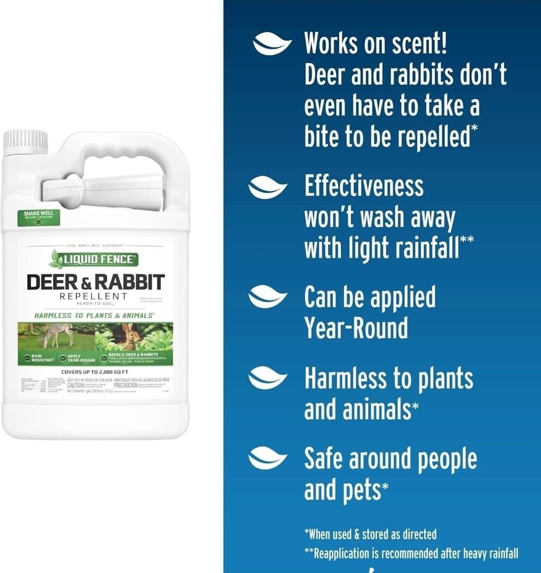Liquid Fence Animal Repellent, 128 Oz, Deer and Rabbit Repellent 4