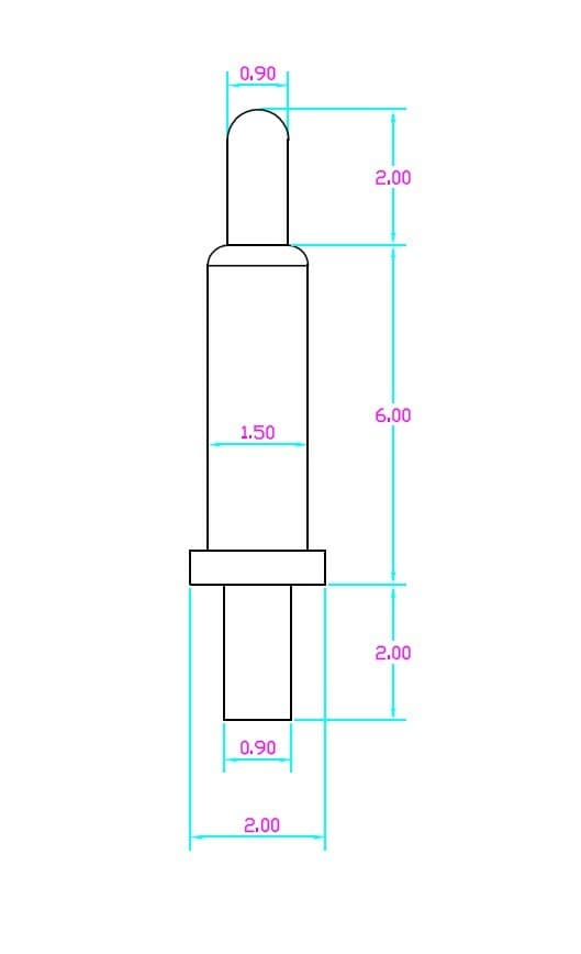 20pcs 4.5-8.0mm Pin Head Spring Loaded Signal Test Probes Pogo Pins Connector