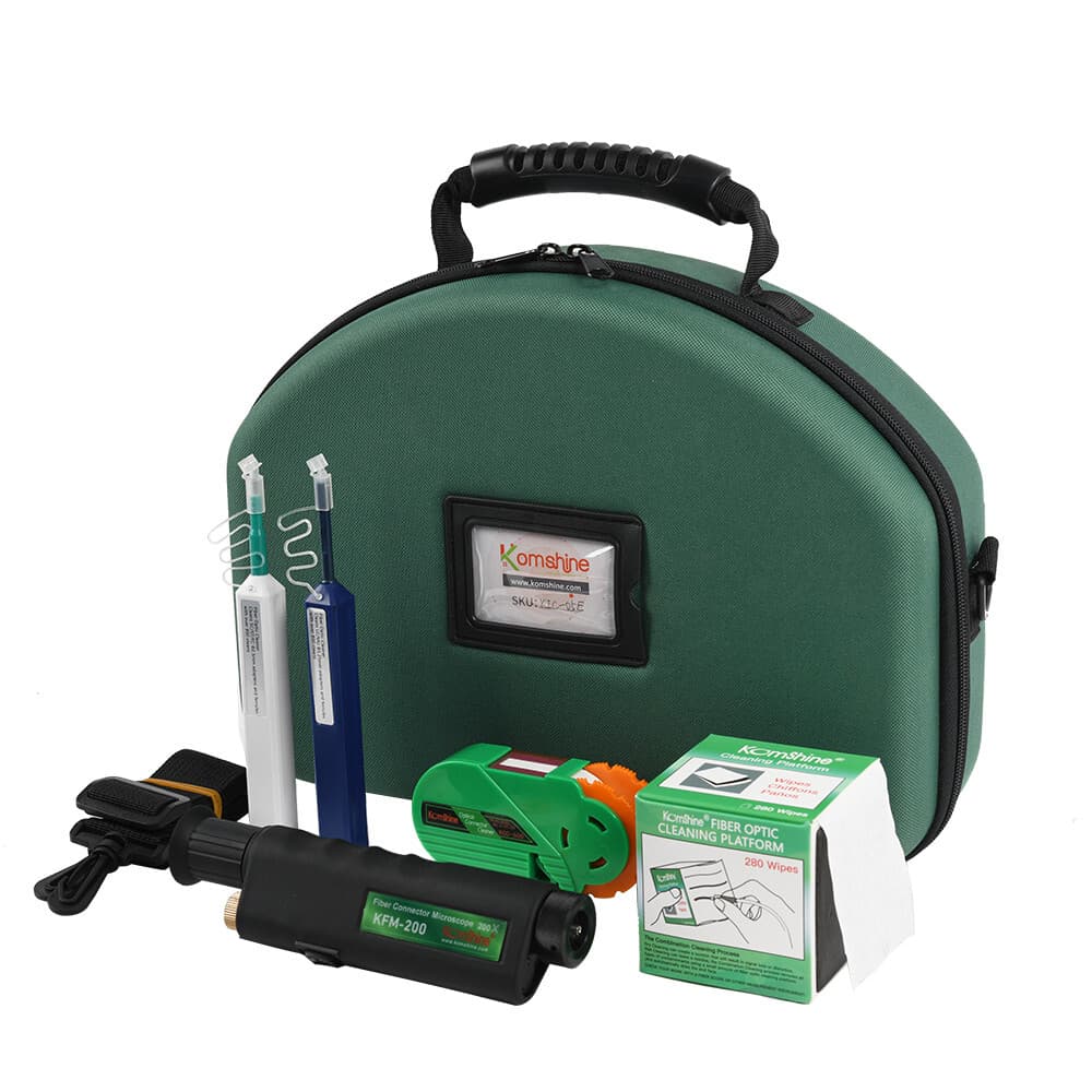 Optic Fiber Cleaning Toolkit KIC-5E w/400x Microscope KFM-200, One Click Cleaner 3