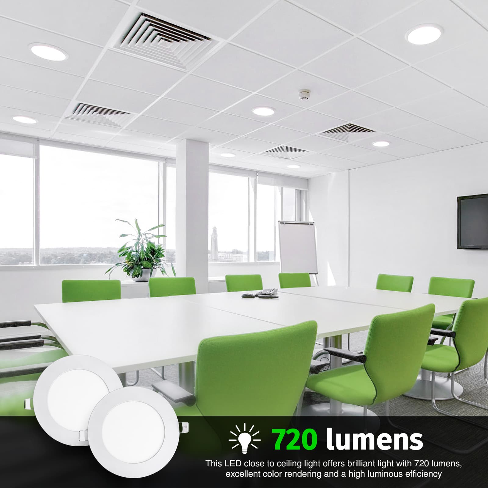 4Inch LED Ceiling Lights Ultra-Thin Recessed Retrofits Kit 6000K Daylight 6W 5