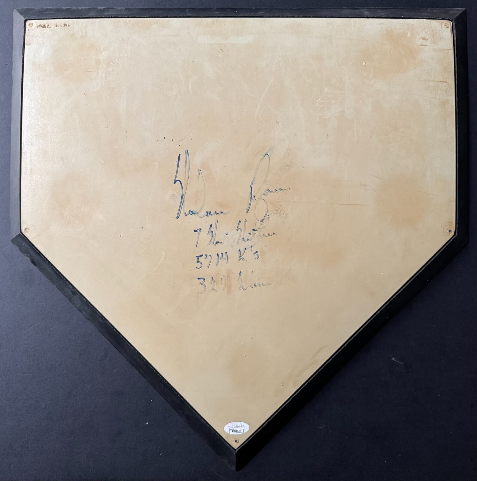 Nolan Ryan Signed Baseball Home Plate Multiple Inscriptions JSA Astros Rangers