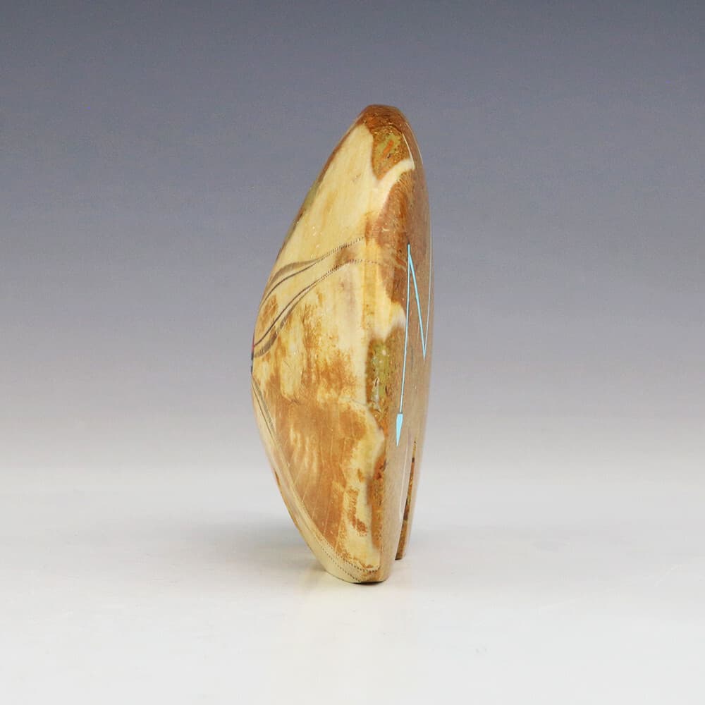 NATIVE AMERICAN ZUNI MADAGASCAR SEA URCHIN FOSSIL BEAR FETISH KENRIC LAIWAKETE 6