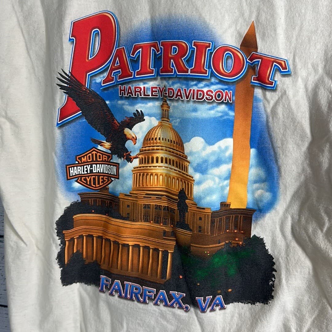 Vintage Harley Davidson Patriot Fairfax VA Eagle 2001 Tee Shirt M 5