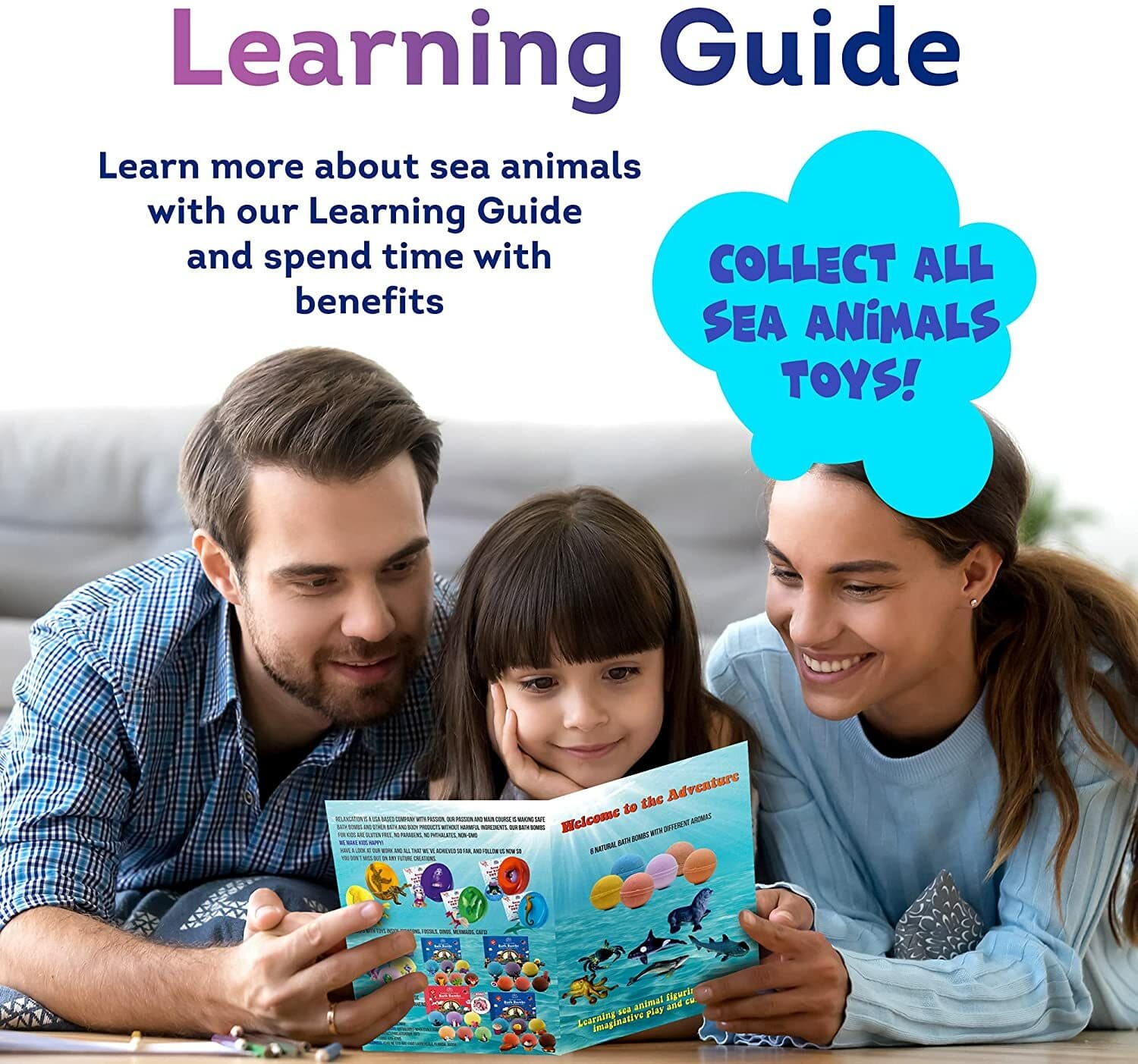 6 Bath Bombs Gift Set for Kids SEA ANIMALS Toys inside -All Natural Ingredients 5